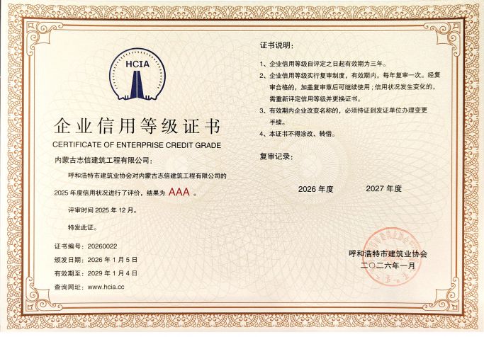 企业信用等级证书